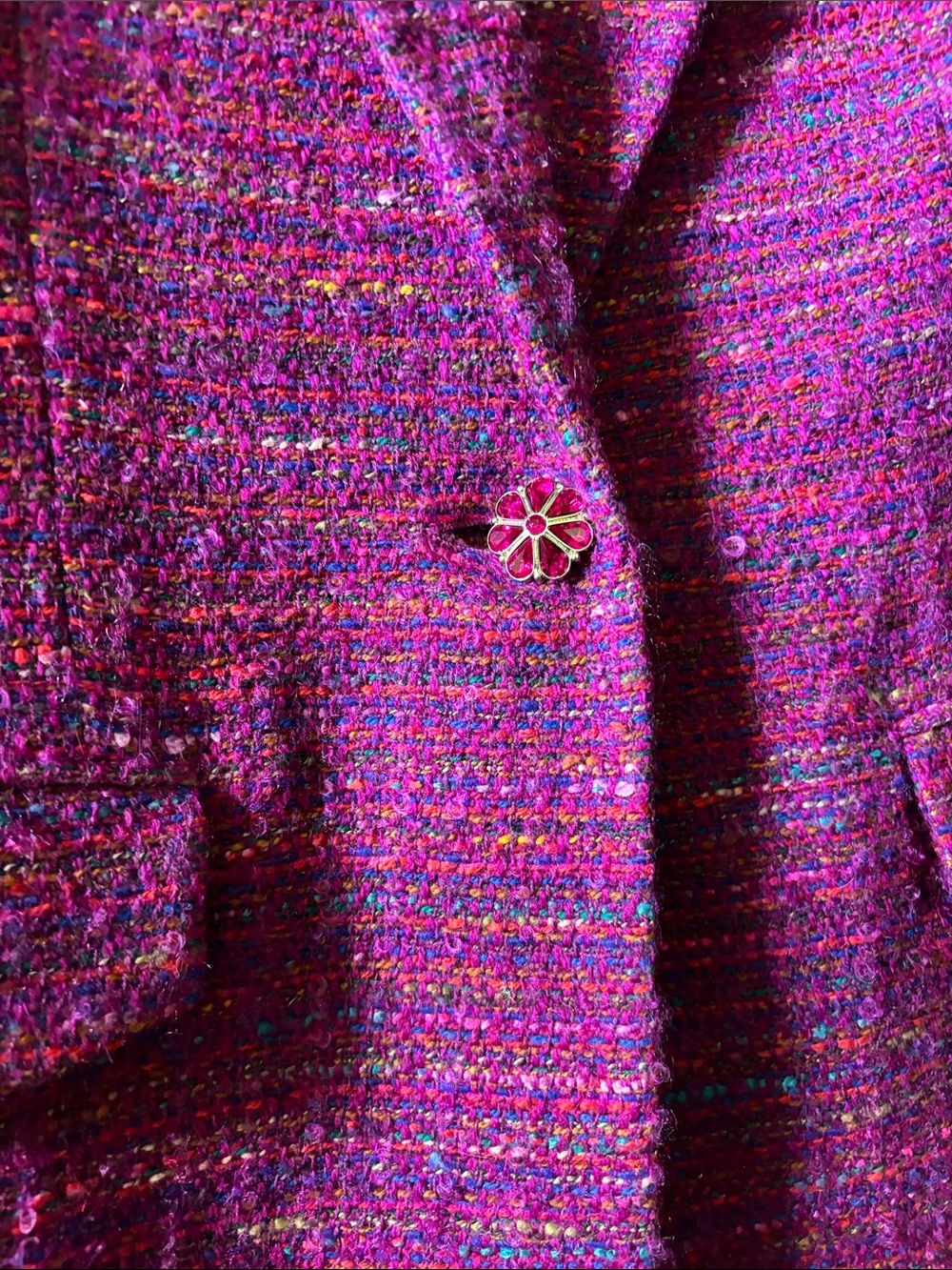 Piazza Sempione Raspberry Tweed Single-Button Blazer - Picture 2 of 2